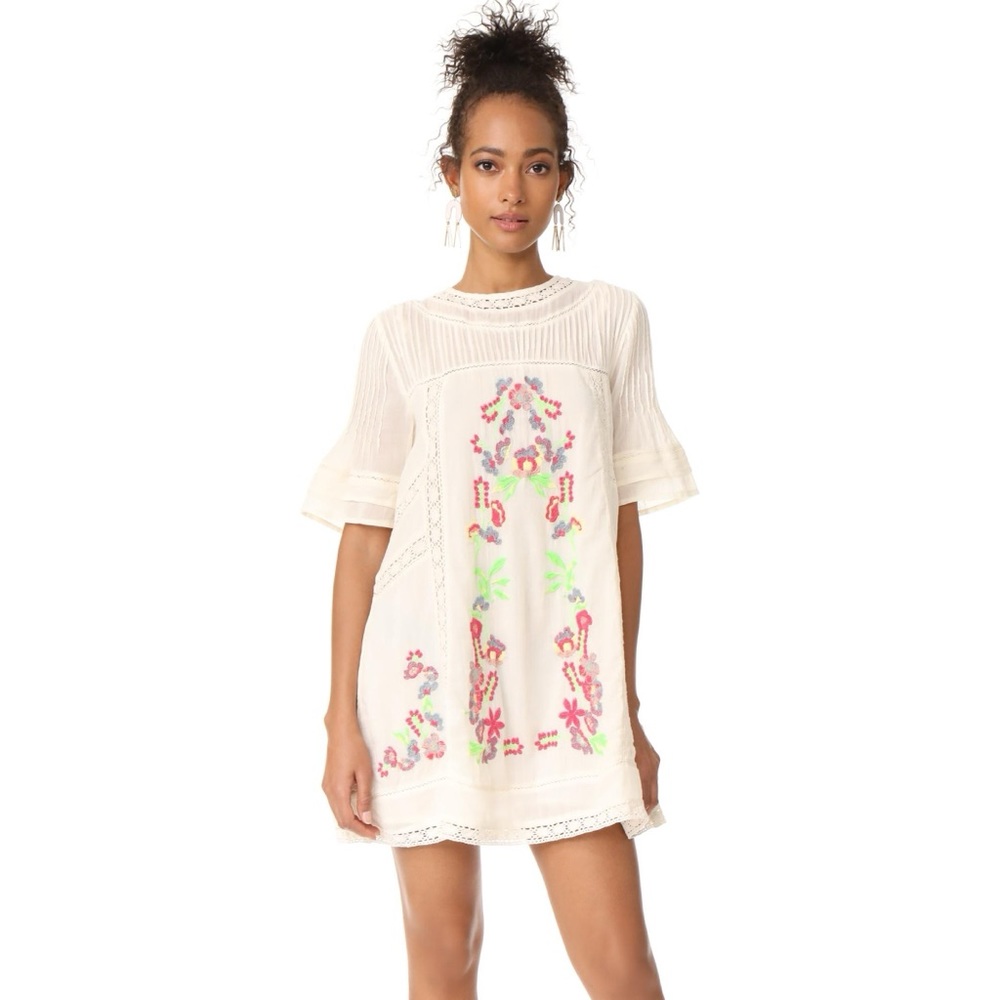 Free People Perfectly Victorian Embroidered Mini Dress